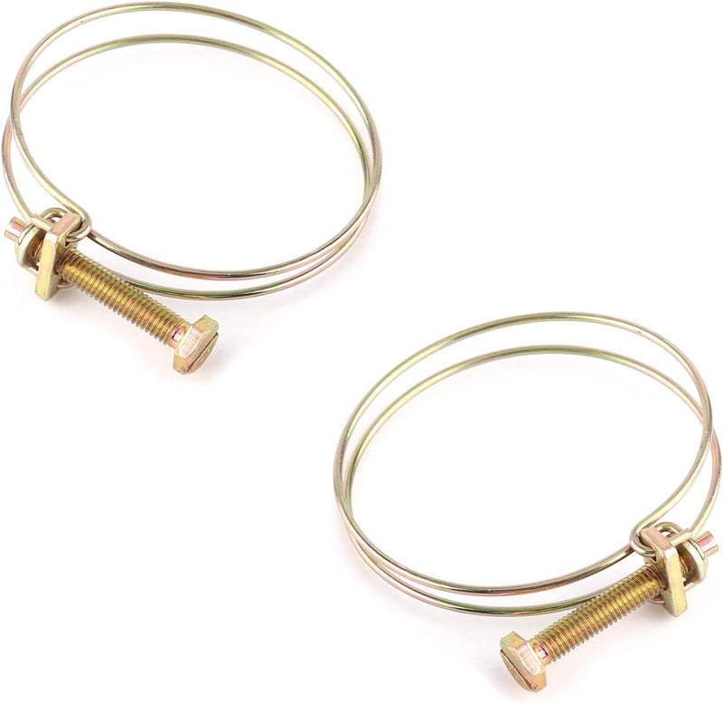 NGe 3.5inch Double Wire Hose Clamp Adjustable Steel Wire Tube Pipe Clip with Screws Bolts Locking(12Pcs 90mm) - Image 3